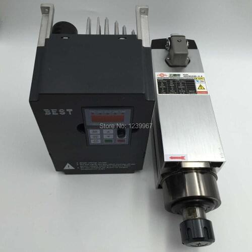 High Quality 3.5KW ER25 CNC Spindle Motor Kit Air-cooled 18000rpm + 5.5KW 220V VFD Inverter CNC Router Spindle Kit