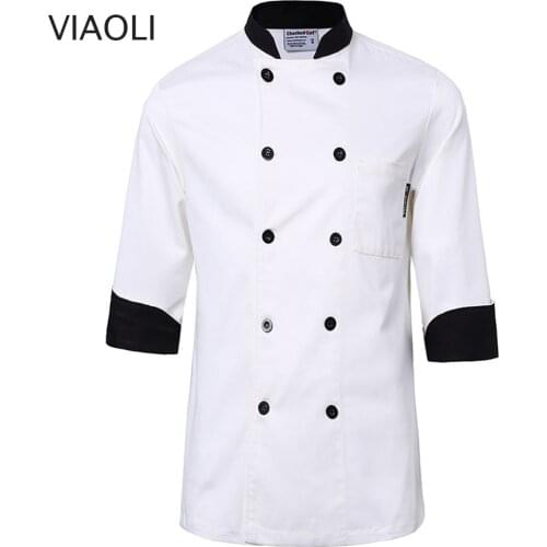 Waitress Uniform Chef Uniform Costume Breathable Food Service Short&Long Sleeve Restaurant Kitchen Man Shirt Chef Jacket Unisex