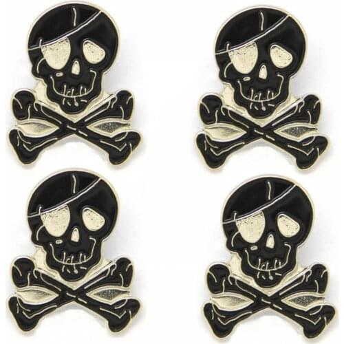 Lots 5pcs Skull & Crossbones Lapel / Hat / Tie Pin Badge Brooch Cross Bones Pirate New Fans Gifts Jewelry 2.1X 2.6 CM