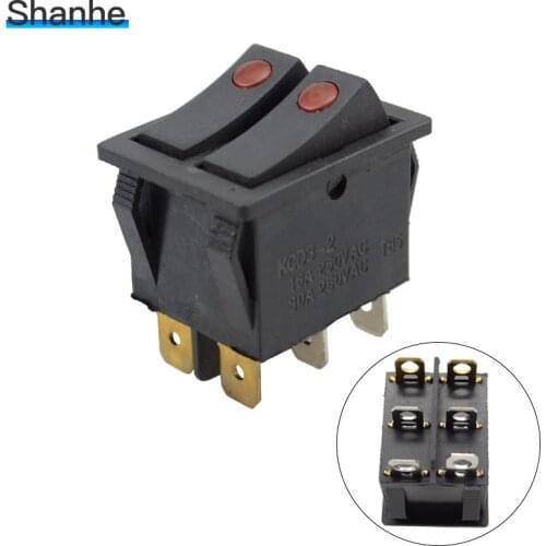 1PCS Rocker switch belt cat-eye switch double switch ON-OFF