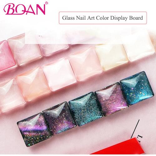 BQAN 10 Pcs/ 20 Pcs/ 30 Pcs Glass Nail Art Color Board Card Manicure Art Tips Display Stand Tools Polish Gel DIY Holder Tool