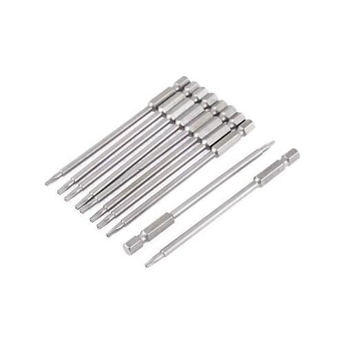 10pcs 100mm T10 Magnetic Torx Security Screwdriver Bits Tools