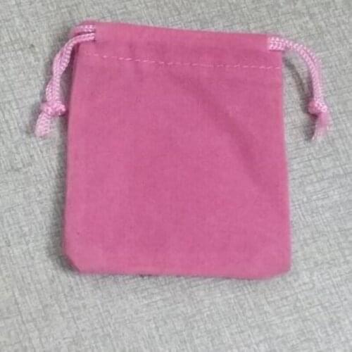100pcs SPECIAL SALE 7*9cm pink velvet jewelry gift pouch small cheap drawstring bag for jewelry packaging
