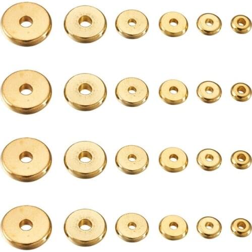 180pcs/box Brass Spacer Beads Disc Beads Golden Flat Round Loose Beads for Jewelry Making DIY Bracelet Necklace Accessories