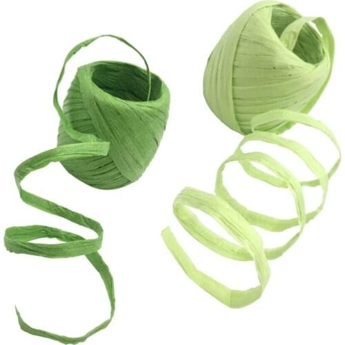 2pcs Easy Cheap and Convenient Paper Raffia Ribbon Decorating Flowers Gifts Crafts Scrapbook Natural Ribbons for Wedding 20m