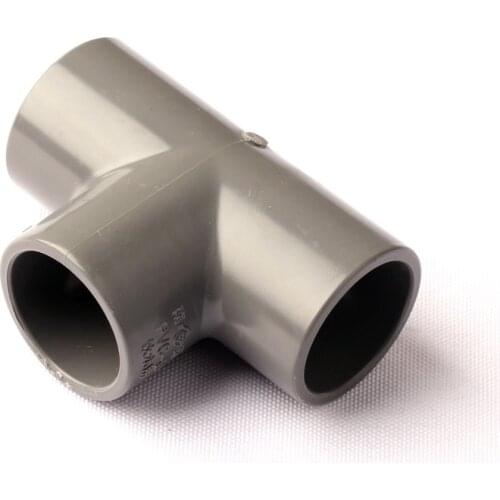 20pcs 25mm PVC Pipe Equal Tee Connector Gray Thicken Material Garden Water Pipe Fittings High Strength Durable Irrigation Joint
