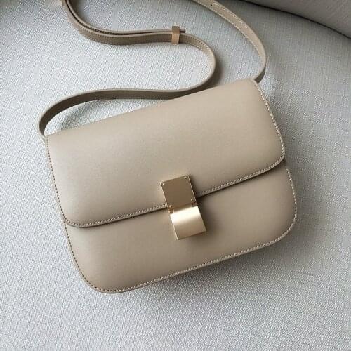 2021 Tofu Bag Hand Rubbed Cow Leather Retro Small Square Bag Stewardess Bag Diagonal Shoulder Bag Female