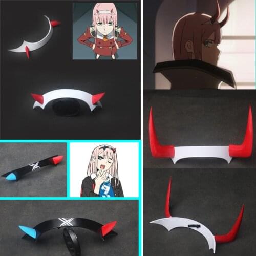 Anime DARLING in the FRANXX Cosplay ZERO TWO CODE:002 Devil Horn Headwear Headband Costume Props
