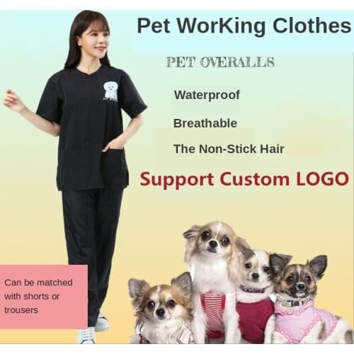 Hot Hairdressing Zipper Care Waterproof Pet Grooming Apron Pockets Pet Beautician Work Clothes Pet Cosmetology Uniforms G0519