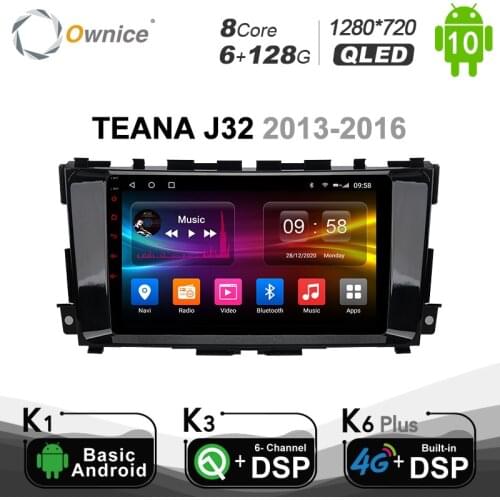 Ownice Android 10.0 4G LTE SPDIF 1280*720 Car Radio GPS 8 Core for Nissan Teana Altima 2013 - 2016 Navi DVD DSP 6G+128G BT 5.0