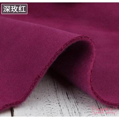 Plus Velvet Sweatshirt Cloth Cotton Knitted Fabric Cotton Fleece Thickened Autumn Warm amethyst yi Sportswear Fabric