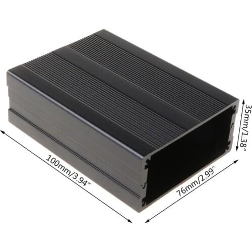 Black 100x76x35mm Corrosion Resistant Aluminum Split Body Aluminum Box Enclosure Case Project Electronic DIY