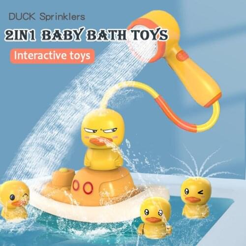 Baby Bath Toys Electric Duck Sucker Spray Water Shower Outside Pool Games Bathtub Toys Sprinkler Interactive Toys For kids
