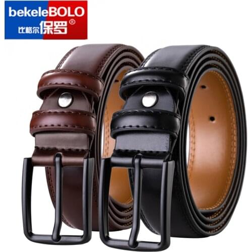 Dropshipping Brand Genuine Leather Pin Buckle Vintage Casual Mens Belt Cowboy Jeans Belt Strap Cintos 3.3cm belt