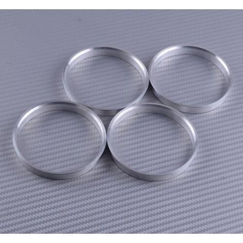 DWCX 4Pcs Universal Aluminum Alloy Silver Car Wheel Spacer Hub Centric Rings 70.6mm OD to 67.1mm ID