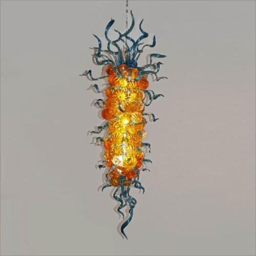 Fantastic LED Chandelier Lightings Customized Colored Mouth Blown Glass Chandelier Lightings