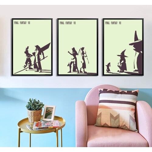 Final Fantasy Minimalist Wall Art Portrait Canvas Painting Pictures for Living Room Scandinavian Home Decor