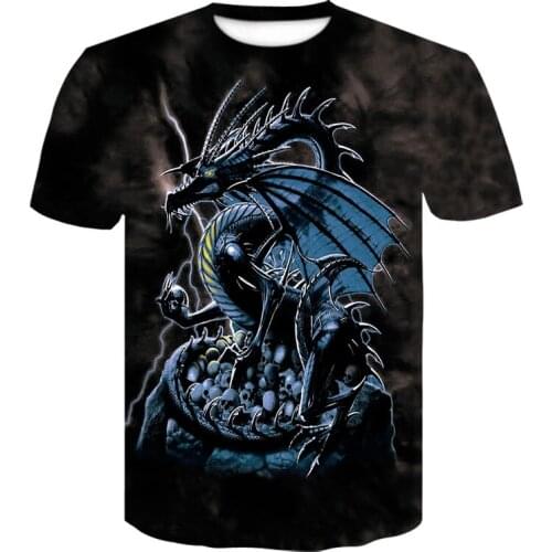 New Harajuku Men Casual Tshirt Funny Print Fire Dragon 3D T-shirt Men/women Streetwear Tee Shirts harajuku Short Sleeve 4xl