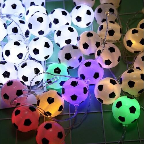 Battery-powered football garland lights string the outdoor garden bar room fairy decorative light for World Cup weddind party
