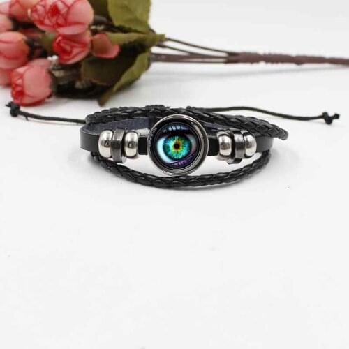 Foreign trade jewelry cat eye glass woven leather digital camera bracelet bracelet
