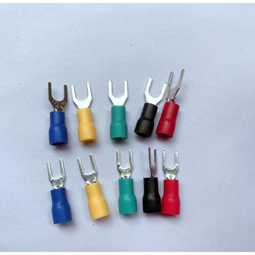 50pcs SV1.25-3 SV1.25-4 SV1.25-5 SV1.25-6 Insulated Fork Cable Wire Terminal Connector Electrical Crimp Terminal 50pcs