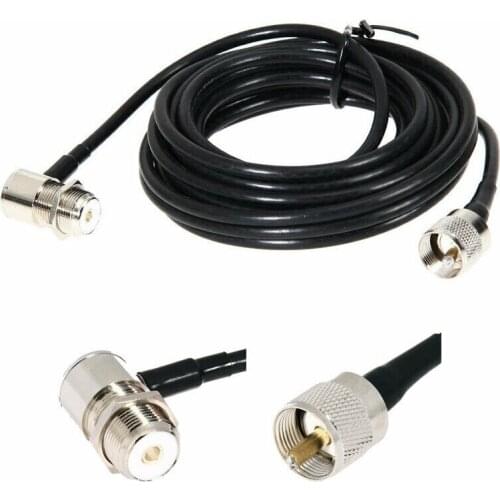 5M 5M RG-58/U Coaxial Cable PL-259 Connector M-Male For Car Radio Kenwood Yaesu