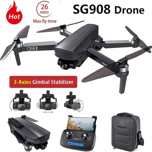 GPS Drone SG908 RC Drones Three-axis Gimbal Quadcopter Flight 25 Mins 4K HD Camera WIFI FPV RC Helicopter Brushless Motor RC Toy