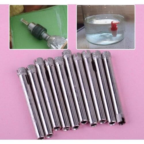 LETAOSK 10 pcs 6mm Diamond Coated Tool Drill Bit Hole Saw Set for Glass Ceramic Marble Tile Accessories