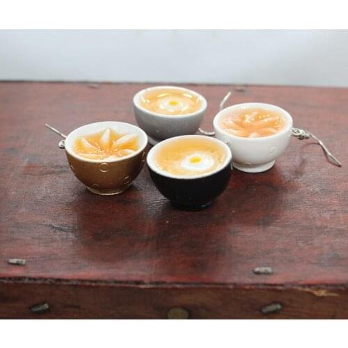 Life Fun Egg Noodles Steamed Dumplings Bowl Resin Earrings Womens Creative Personality Exaggerated Hand-made DIY Jewelry Gifts