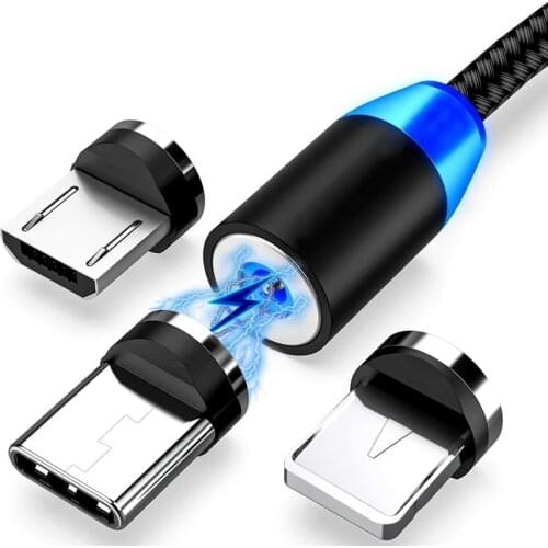 Magnetic Cable Micro USB Type C Cable For iPhone Xiaomi Magnetic Charging Cord USB C able Magnet Charger Cable Mobile Phone Cord