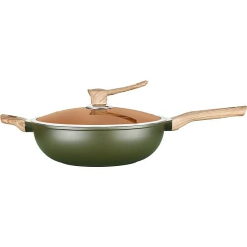 Maifan stone non-stick pan, induction cooker wok non-stick frying pan, household smokeless wok