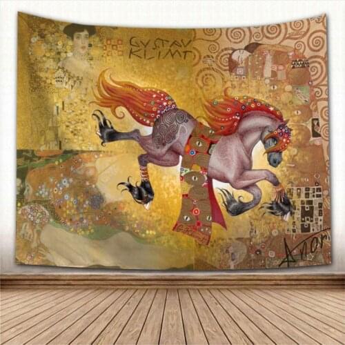 The Kiss Gustav Klimt Wall Hanging Tapestry Home Party Decorative Tapestries Photo Background Cloth Table Cloth Wall Tapestry