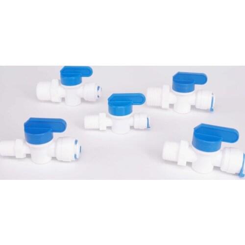 RO Water Fit Tube O/D 1/4" 3/8" Pushfit -1/4" 3/8" 1/2" BSP Male Ball Valve Connector Fitting Reverse Osmosis Drinking Purifier