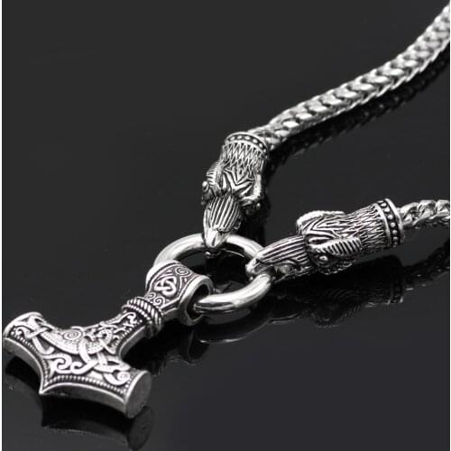 All staineless steel raven design necklace