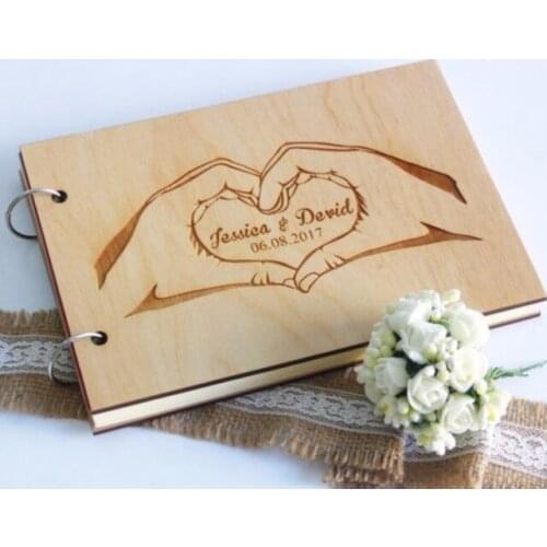 Personalized rustic fall in love wedding save the date wood guest books cover guestbooks Reception party favors decorations