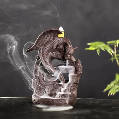 Backflow Dragon Incense Burner Holder Censer Meditation Ornament Decoration For Living Room and Home Office Teahouse Home Decor