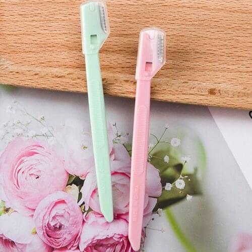 2 Pcs Mini Protable Eyebrow Razor Durable Stainless Steel Blade Practical for Woman Makeup Tools Accessories