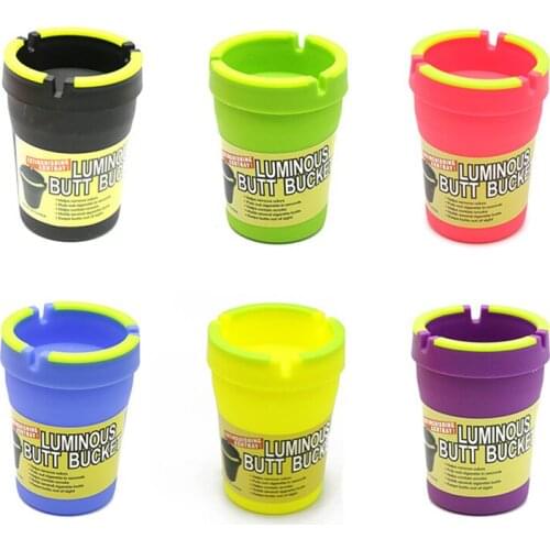 Portable Ashtray For The Car Creative Acrylic Car Ashtray Garbage Container Cigar Cigarette Ash Cup Holder With Luminous YJ630