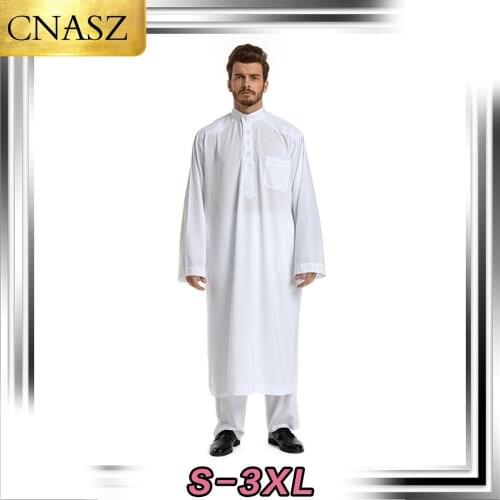 2020 Latest Muslim Arabic Kaftan New Style Islamic Clothing Muslim Men Abaya Dubai Thobe Turkey