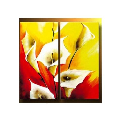 Hand Painted Oil Painting In The Fire Glow-Modern Oil Painting On Canvas Wall Pictures for Living Rooms-Floral Canvas Wall Art
