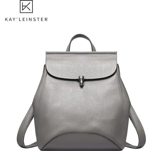 Genuine Leather Women Backpack Fashion Solid Simple High Quality Shoulder Bags Luxury Girls School Bag Designer Mochila