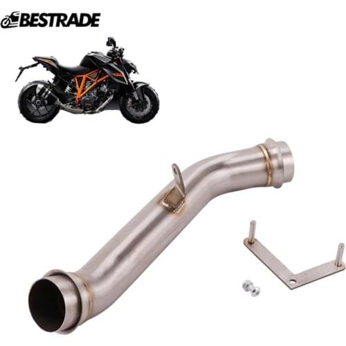 Motorcycle Exhaust Link Pipe Middle Connect Tube Remove Catalyst Modified For 1290 SUPER DUKE R 2014-2016 Stainless Steel