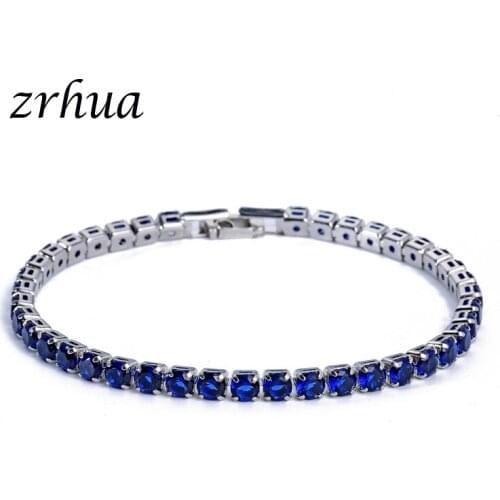 ZRHUA High Quality 925 Sterling Silver Brand Bracelets for Women Shiny Colorful Cubic Zirconia Bangle Jewelry Charm Party Gifts