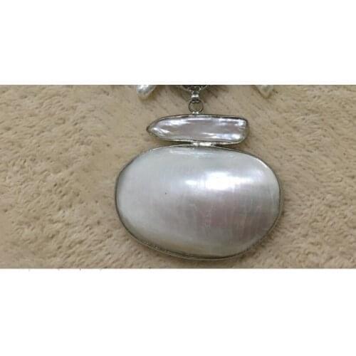 Jewelry Pearl Necklace Rare and abnormal shape pendant 17