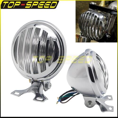 5" Retro Headlight Cover Protection Grille Mesh Guard Motorcycle Accessories For Harley Bobber Chopper Cafe Racer Yamaha