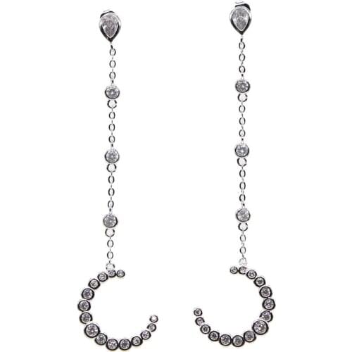 2018 NEW fashion earring long moon Stud Earrings For Women Fashion Girl Prevent Allergy popular rose gold color jewelry