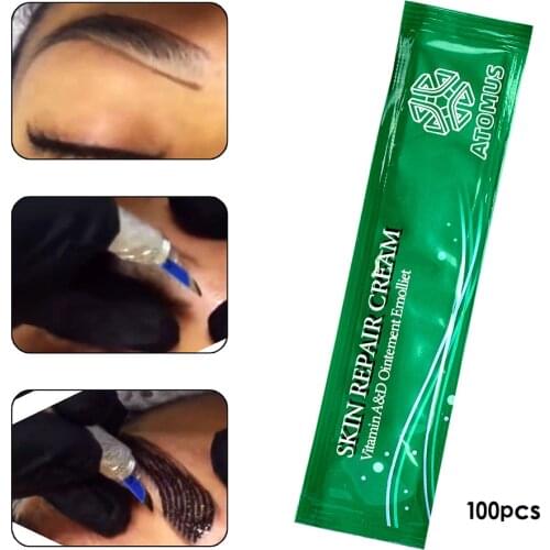 100-pack Tattoo Cream Aftercare Repairing Cream Vitamin Ointment for Tattoo Enthusiast Recover Scar, Nourish Skin