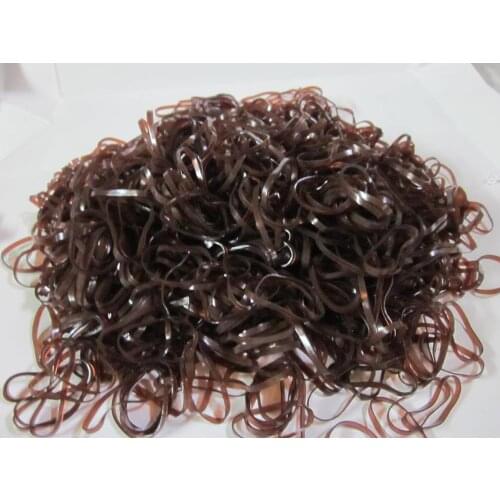 1000pcs/lot M size Coffee Rubber Band Horse Hair Braid Bow bands for Electronics,Hair Braids,Dog Grooming