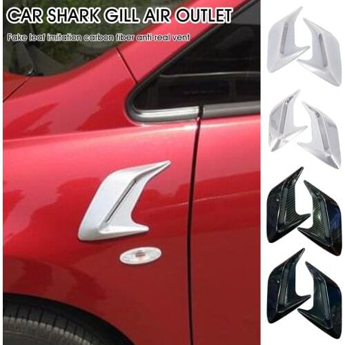 2pcs Car Fiber Intake Sticker Side Vent Air Flow Fender Carbon ABS Car Styling Side Vents Decoration exterior Accessories