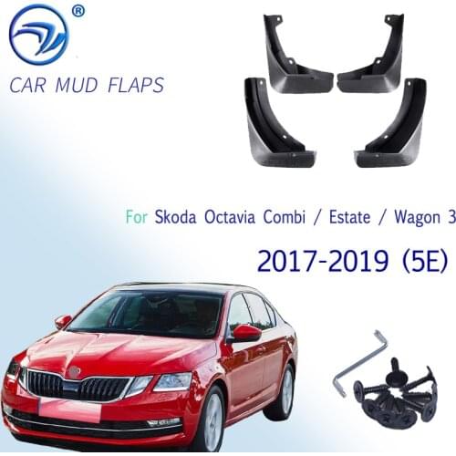 4pcs for Skoda Octavia 3 Combi Wagon Estate MK3 A7 5E 2017 2018 2019 Car Mud Flaps Mudguard Splash Guards Fender Mudflaps Flap